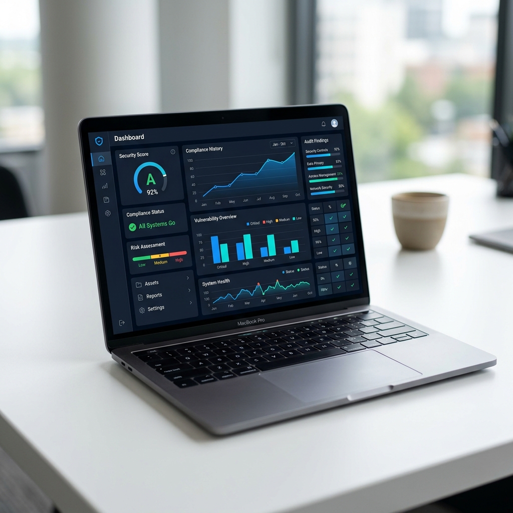 Legacy Risk A1 Audit dashboard showing website security scores and compliance checks for South African businesses